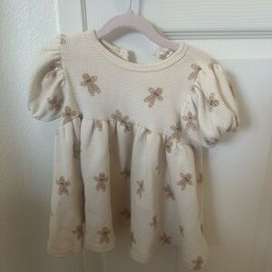 Rylee + Cru Cream Dress with Gingerbread Pattern